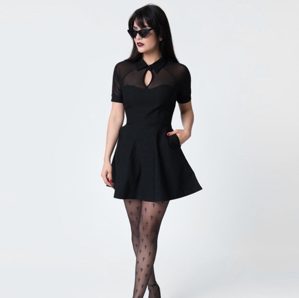 Black Skater Dress Unique Vintage